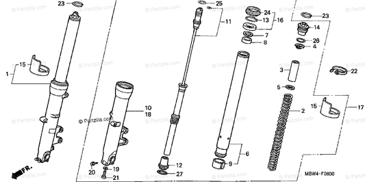 OEM 2001-2006 Honda CBR600 Front Fork