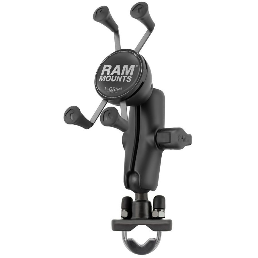RAM MOUNT Handlebar Rail Mount with Zinc-Coated U-Bolt Base and Universal X-Grip Phone Holder Kit RAM-B-149Z-UN7