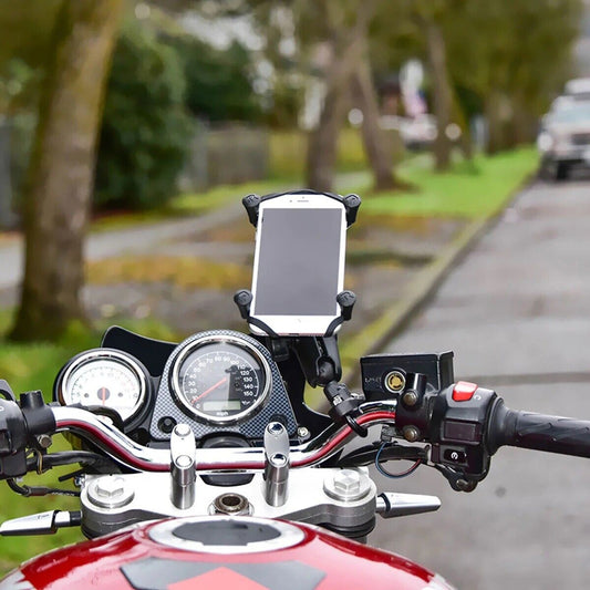 RAM X-Grip Motorcycle Large Phone Mount with Handlebar U-Bolt Base Medium Arm